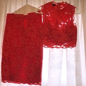 Bebe Two Piece - Lace Skirt & Crop